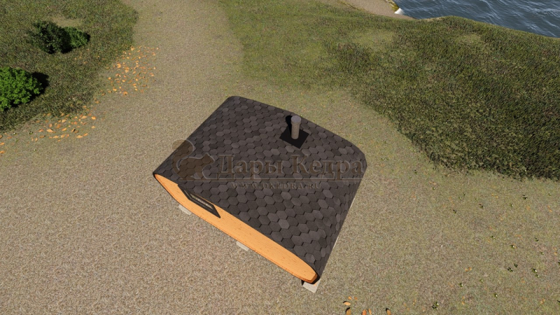 Овальная-Окта баня-бочка из кедра 4х2,2 метра