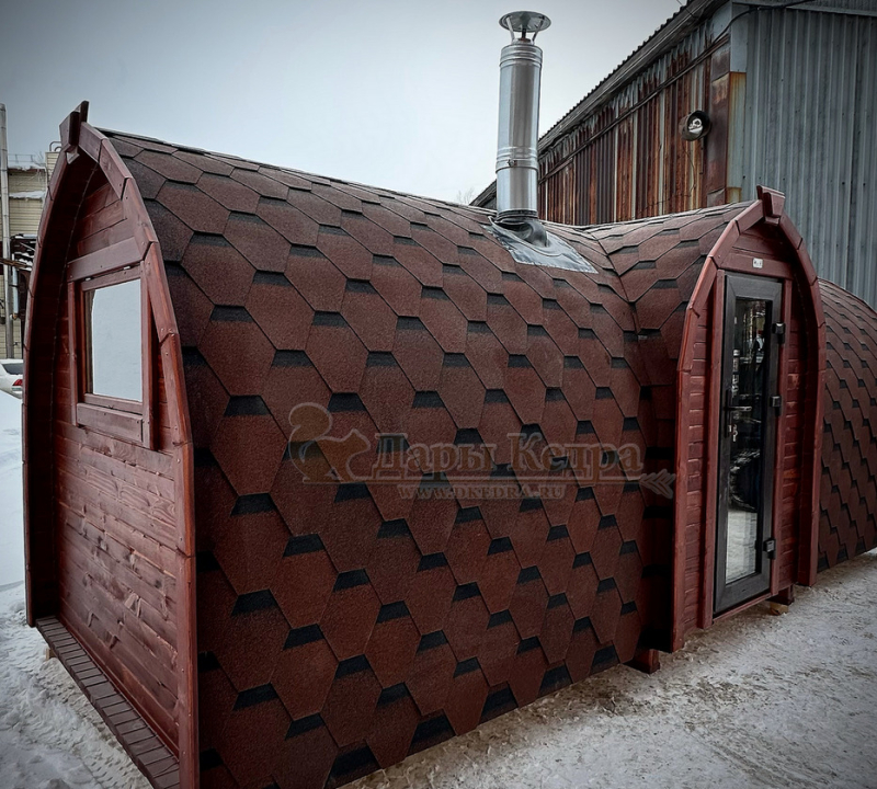 Баня «Викинг» из кедра 6х2,2 метра с боковым входом