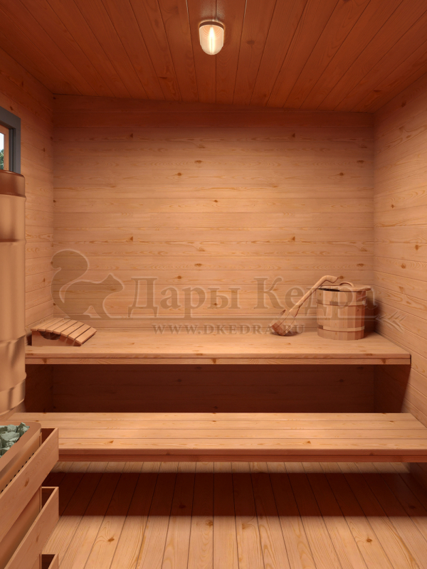 Каркасно-щитовая баня из кедра «Мега» с верандой