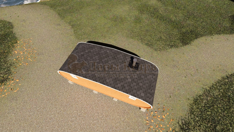 Баня-бочка овальная из кедра 6х2,2 метра